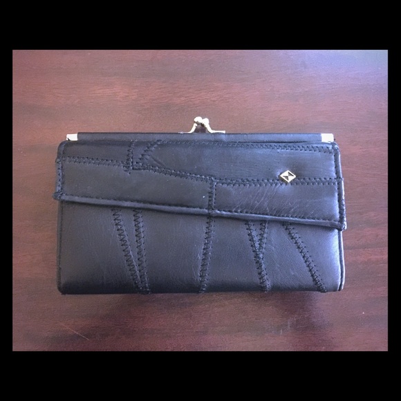 Vintage Black Stitched Wallet - Picture 1 of 7